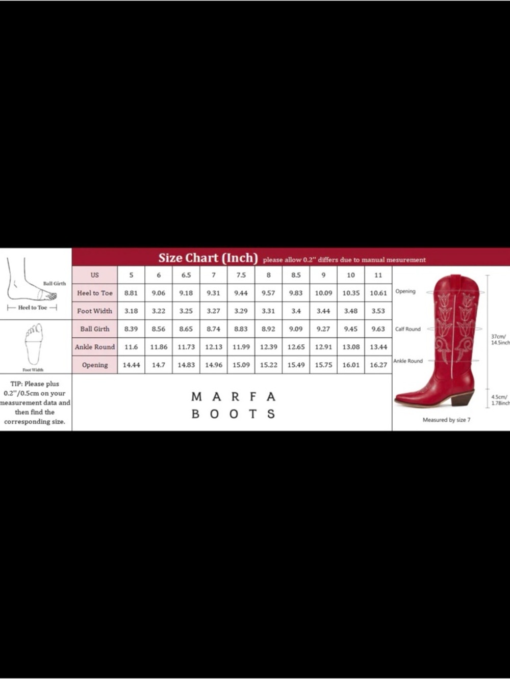Reba Red Western Heeled Cowboy Boots - Picture 4 of 4